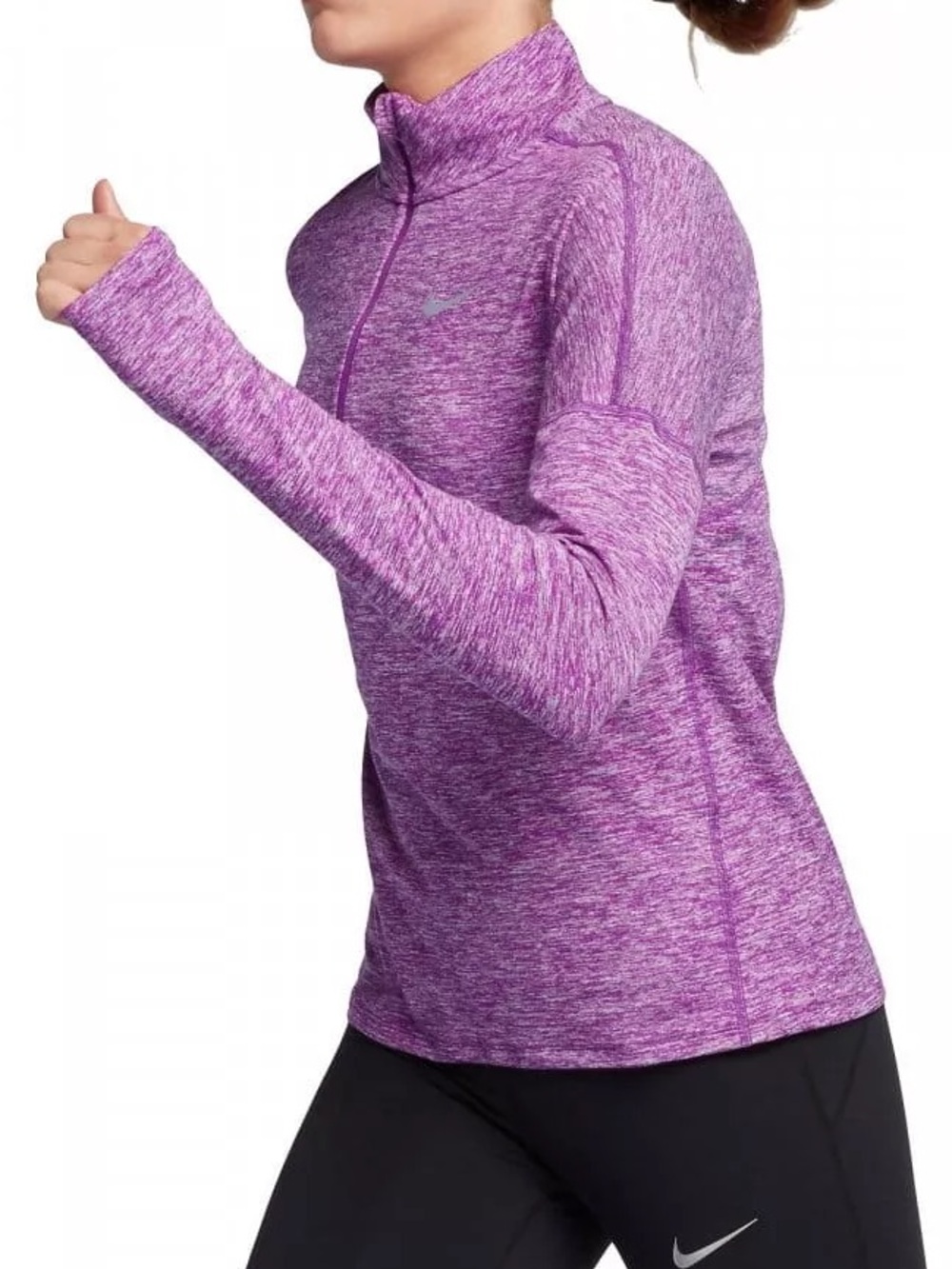 Nike Running Element Dri -Fit Purple Heather Quarter-Zip Women's Performance Top